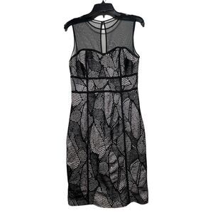 JS Collections Sweetheart Neckline Illusion Beaded Sheath Sleeveless Dress 8